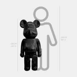Aero Bear 135cm Black Resin Indoor Sculpture