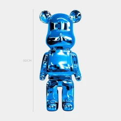 Aero Bear 50cm Blue Resin Indoor Sculpture