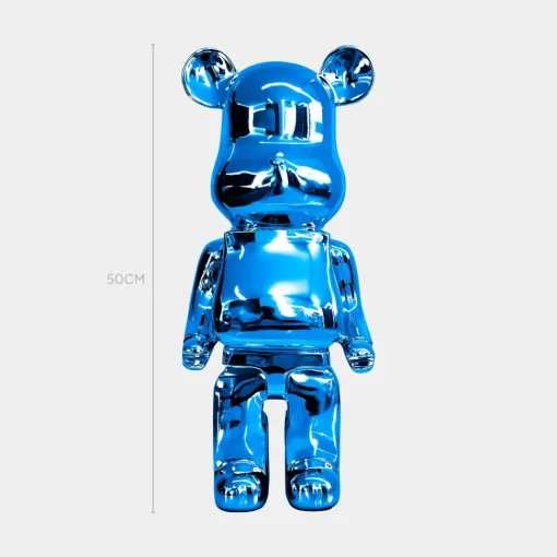Aero Bear 50cm Blue Resin Indoor Sculpture