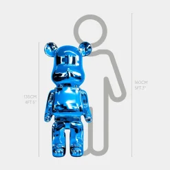 Aero Bear 135cm Blue Resin Indoor Sculpture
