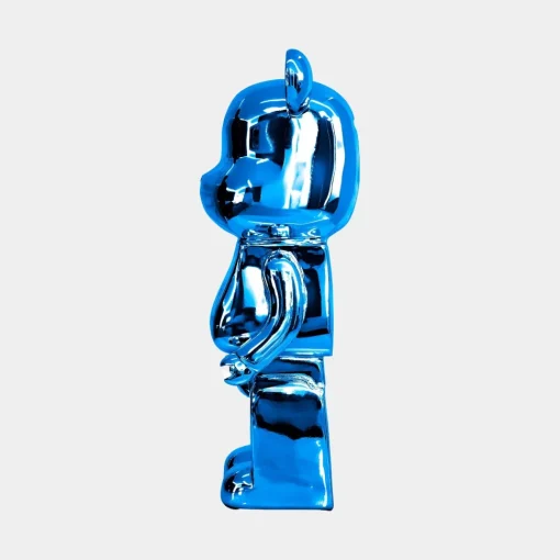 Aero Bear 50cm Blue Resin Indoor Sculpture