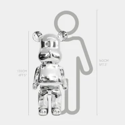 Aero Bear 135cm Chrome Resin Indoor Sculpture
