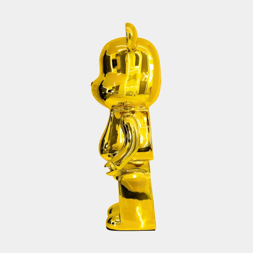 Aero Bear 50cm Gold Resin Indoor Sculpture