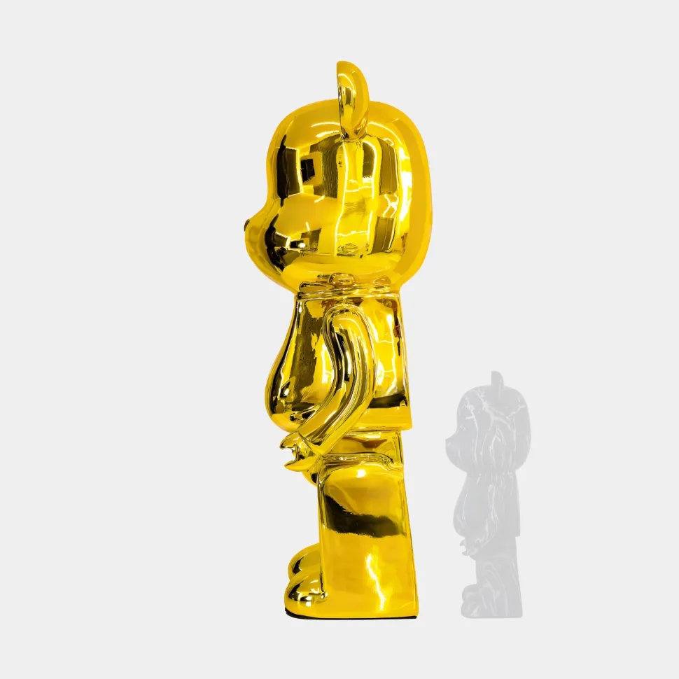 Aero Bear 135cm Gold Resin Indoor Sculpture