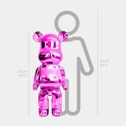 Aero Bear 135cm Pink Resin Indoor Sculpture