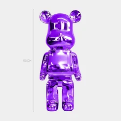 Aero Bear 50cm Purple Resin Indoor Sculpture