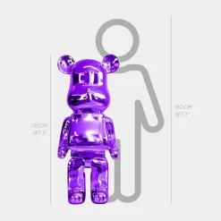 Aero Bear 135cm Purple Resin Indoor Sculpture