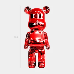 Aero Bear 50cm Red Resin Indoor Sculpture