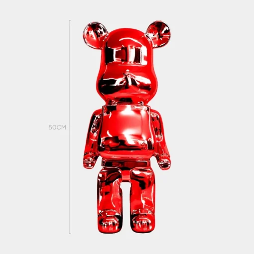 Aero Bear 50cm Red Resin Indoor Sculpture