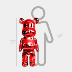 Aero Bear 135cm Red Resin Indoor Sculpture