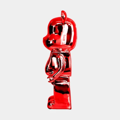 Aero Bear 50cm Red Resin Indoor Sculpture