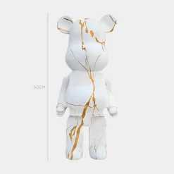 Aero Bear 50cm White Resin Indoor Sculpture