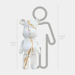 Aero Bear 135cm White Resin Indoor Sculpture
