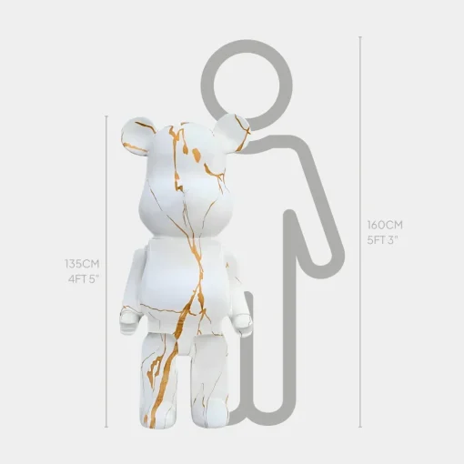 Aero Bear 135cm White Resin Indoor Sculpture