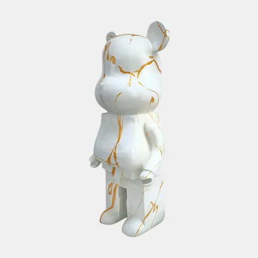 Aero Bear 50cm White Resin Indoor Sculpture
