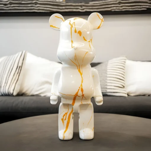 Aero Bear 50cm White Resin Indoor Sculpture
