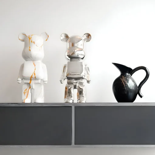 Aero Bear 50cm White Resin Indoor Sculpture