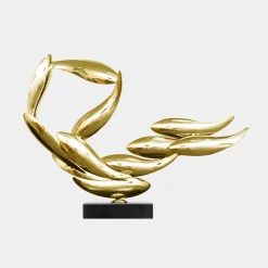 Aero Stream 50cm Gold Metal Indoor Sculpture