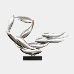 Aero Stream 50cm Silver Metal Indoor Sculpture