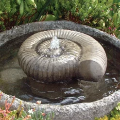 Ammonite Fossil Stone Garden Water Feature