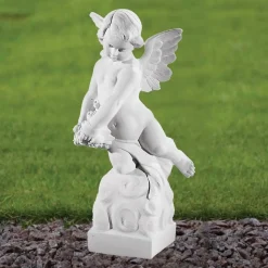 Angel Figurine 48cm Marble Resin Garden Statue