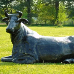 Angus Cow Life-Size Bronze Metal Garden Statue