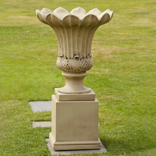 Annecy Vase on Pedestal Stone Garden Planter