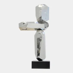 Astrolith 90cm Silver Metal Indoor Sculpture v1