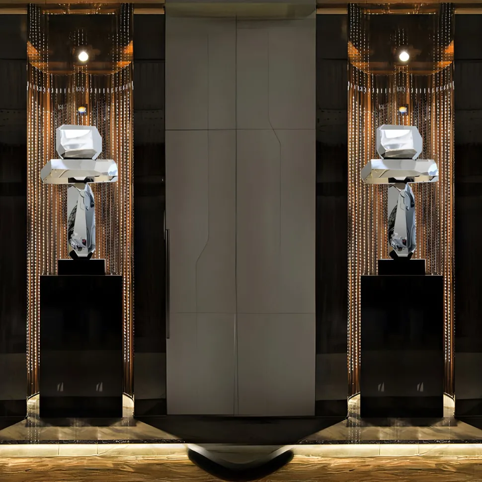 Astrolith 89cm Silver Metal Indoor Sculpture v3