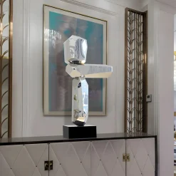 Astrolith 90cm Silver Metal Indoor Sculpture v1