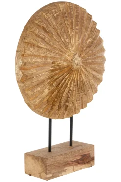 Aurora Disc 48cm Gold Wood Indoor Sculpture