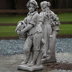 Autumn Boy Stone Garden Statue