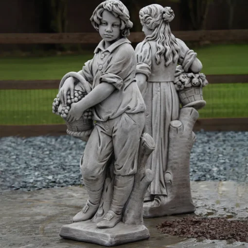 Autumn Boy Stone Garden Statue