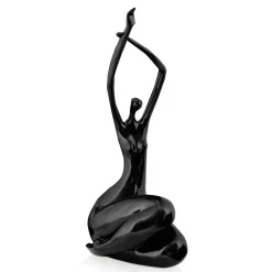 Awakened Grace 54cm Black Resin Indoor Sculpture