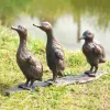 Baby Ducklings Bronze Metal Garden Ornaments