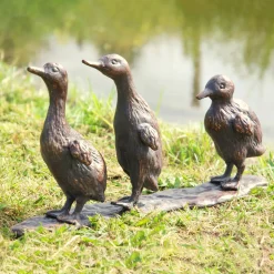 Baby Ducklings Bronze Metal Garden Ornaments