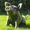 Baby Piglet Bronze Metal Garden Ornament