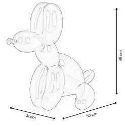 Balloon Dog & Bone 46cm Red Resin Indoor Sculpture