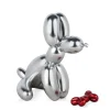 Balloon Dog & Bone 28cm Silver Resin Indoor Sculpture