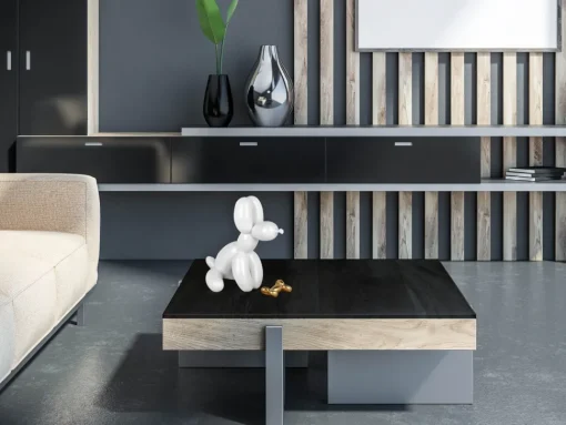 Balloon Dog & Bone 28cm White Resin Indoor Sculpture