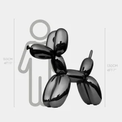 Balloon Dog 130cm Black Fibreglass Indoor Sculpture