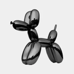 Balloon Dog 80cm Black Metal Garden Sculpture
