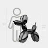 Balloon Dog 100cm Black Metal Garden Sculpture