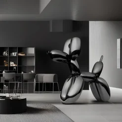 Balloon Dog 80cm Black Metal Garden Sculpture