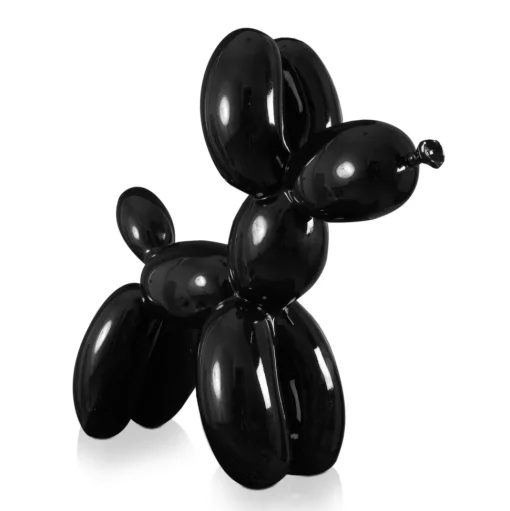 Balloon Dog 46cm Black Resin Indoor Sculpture