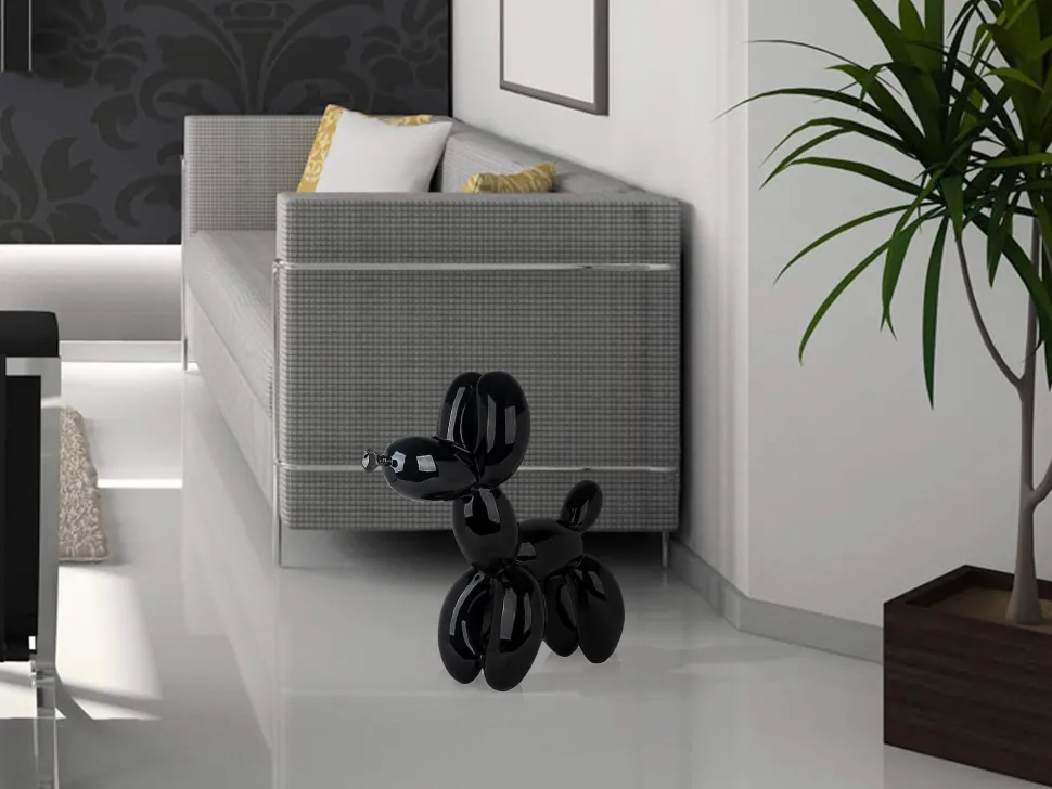 Balloon Dog 62cm Black Resin Indoor Sculpture
