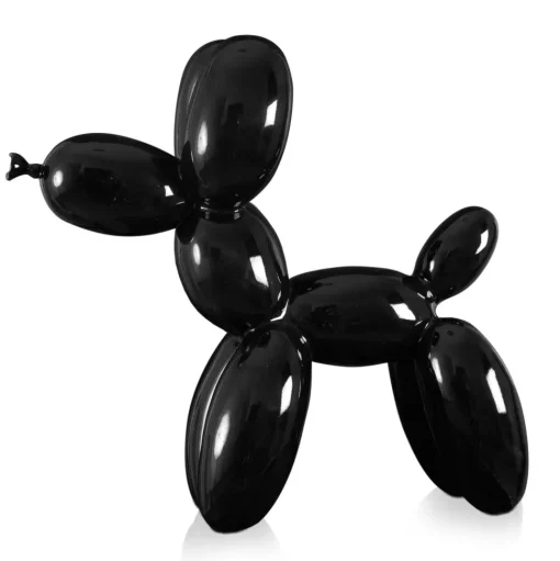Balloon Dog 46cm Black Resin Indoor Sculpture