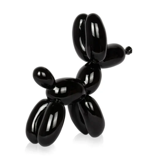 Balloon Dog 27cm Black Resin Indoor Sculpture