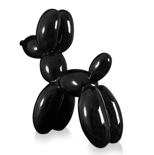 Balloon Dog 46cm Black Resin Indoor Sculpture