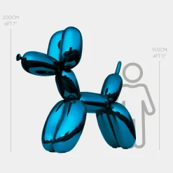 Balloon Dog 200cm Blue Fibreglass Indoor Sculpture